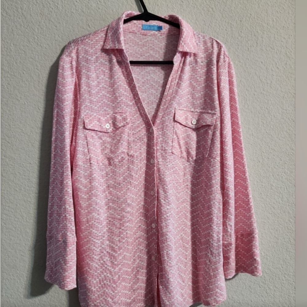 J. McLaughlin Pink Bryne Button Down Shirts S